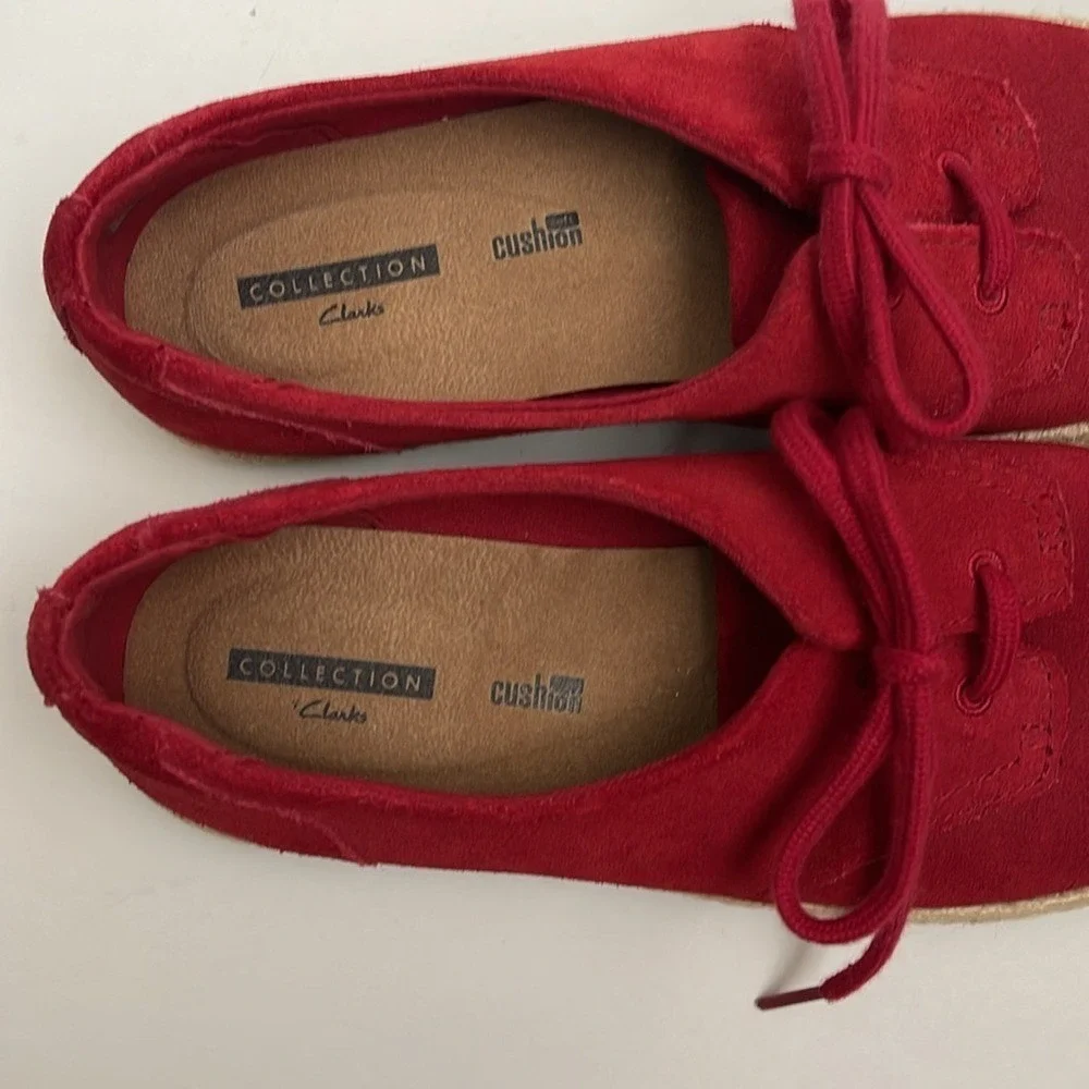 Clarks Collection Women's Red‎ Espadrille Loafers Sneakers 8